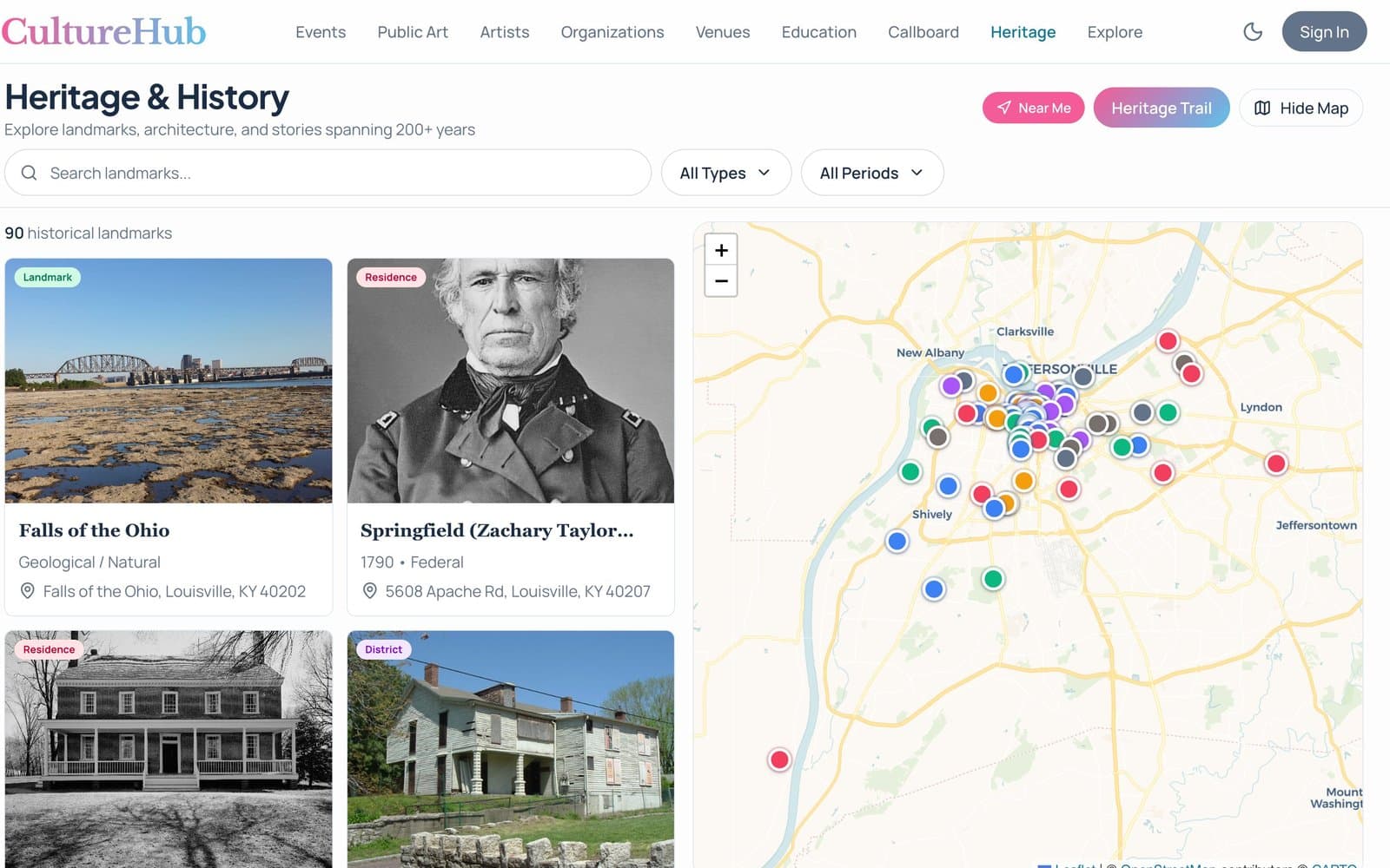 Heritage & History map + landmarks
